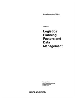 陆军条例ar 700-8 后勤规划要素与数据管理  army regulation 700-8 logistics planning factors and data management  美国陆军部，2021年，29页